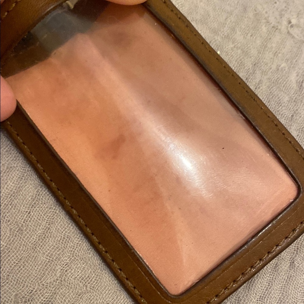 Coach Signature Card Holder with Strap - Brown and Cream - Picture 4 of 7